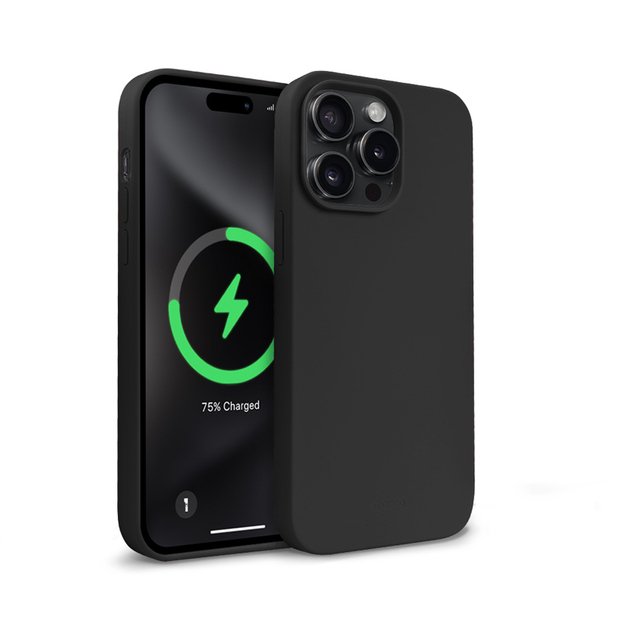 Crong Color Cover Magnetic – dėklas, skirtas iPhone 15 Pro MagSafe (juodas)