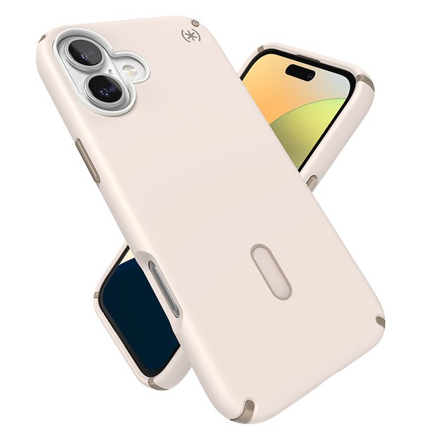 Speck Presidio2 Pro ClickLock & MagSafe – „iPhone 16 Plus“ dėklas (balintas kaulas / „Heirloom Gold“ / „Hazel Brown“)