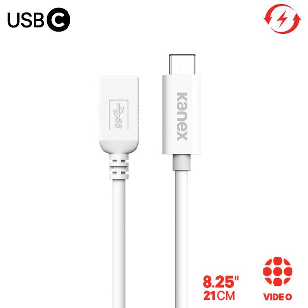 Kanex USB-C į USB adapteris 21 cm (baltas)