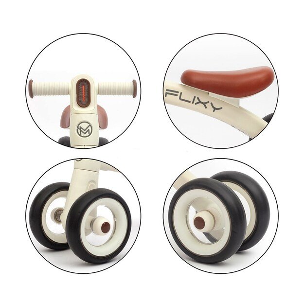 FLIXY Balance Bike with LED Light Milly Mally &ndash; cream