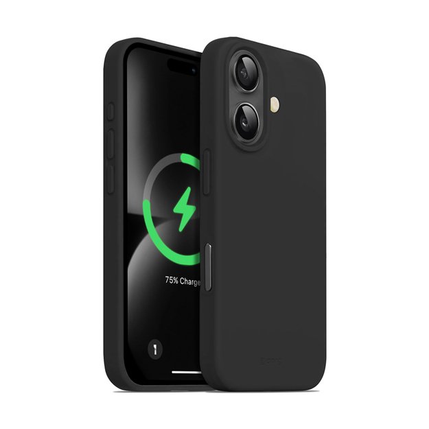 Crong Color Cover Magnetic – dėklas, skirtas iPhone 16 Plus MagSafe (juodas)