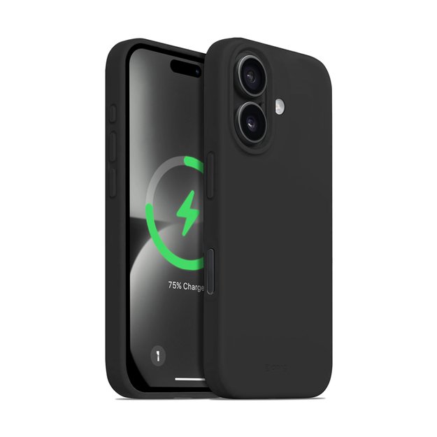 Crong Color Cover Magnetic – dėklas, skirtas iPhone 16 Plus MagSafe (juodas)