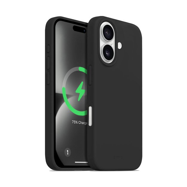 Crong Color Cover Magnetic – dėklas, skirtas iPhone 16 Plus MagSafe (juodas)