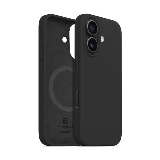 Crong Color Cover Magnetic – dėklas, skirtas iPhone 16 Plus MagSafe (juodas)