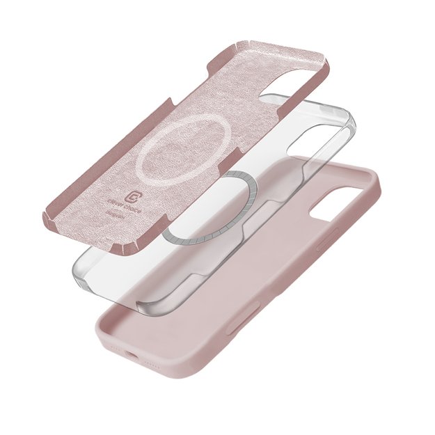 Crong Color Cover Magnetic – dėklas, skirtas iPhone 16 Pro Max MagSafe (smėlio rožinė)