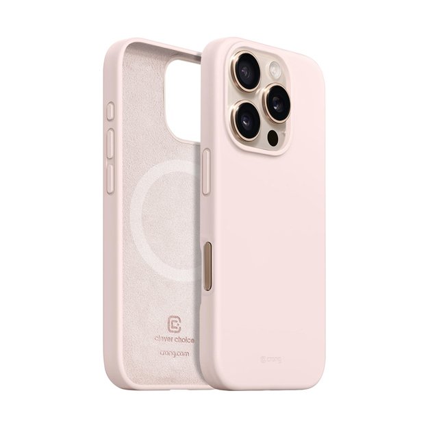 Crong Color Cover Magnetic – dėklas, skirtas iPhone 16 Pro Max MagSafe (smėlio rožinė) 9