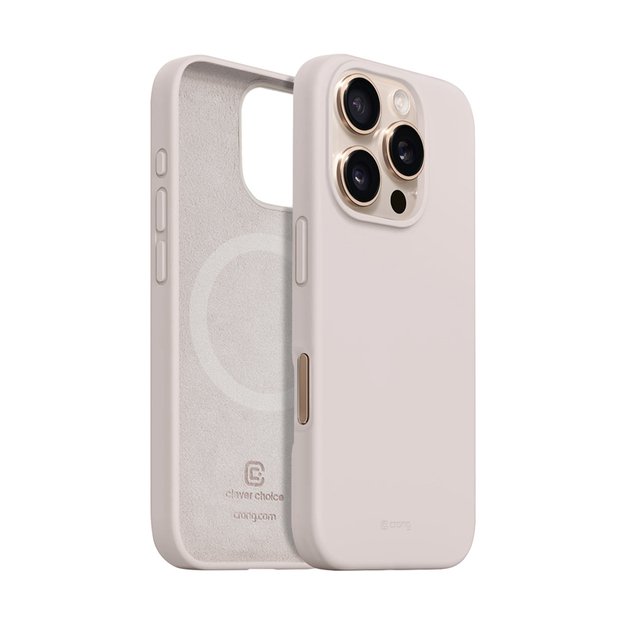 Crong Color Cover Magnetic – dėklas, skirtas iPhone 16 Pro Max MagSafe (smėlio rožinė)