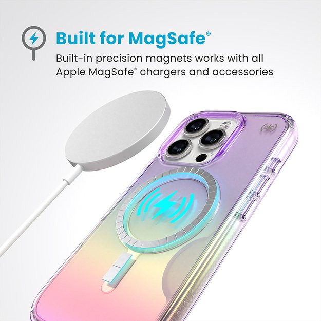 Speck Presidio2 Lux MagSafe – dėklas, skirtas iPhone 16 Pro (nuostabiai violetinė / skaidrus)