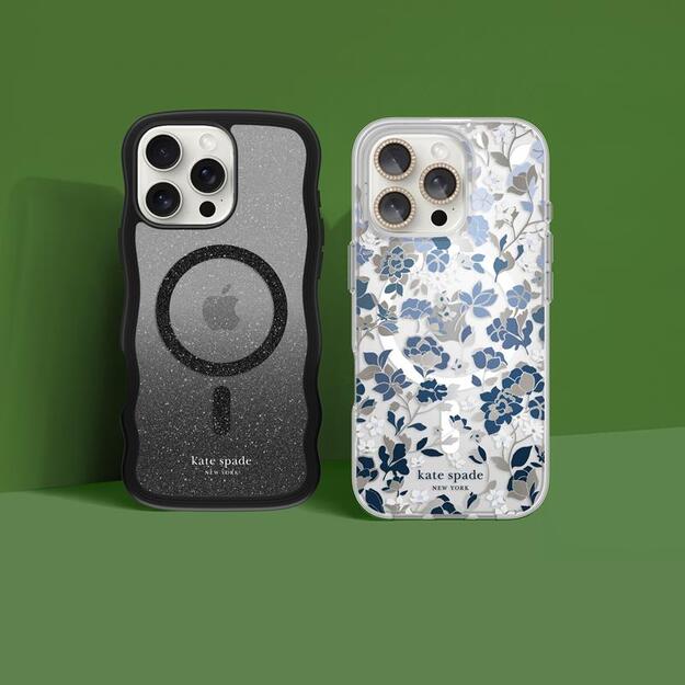 Kate Spade Niujorko apsauginiai brangakmeniai „MagSafe“ – „iPhone 16 Pro Max“ dėklas (mėlyna gėlių lova) 27