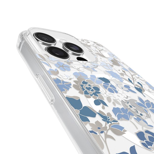Kate Spade Niujorko apsauginiai brangakmeniai „MagSafe“ – „iPhone 16 Pro Max“ dėklas (mėlyna gėlių lova) 17