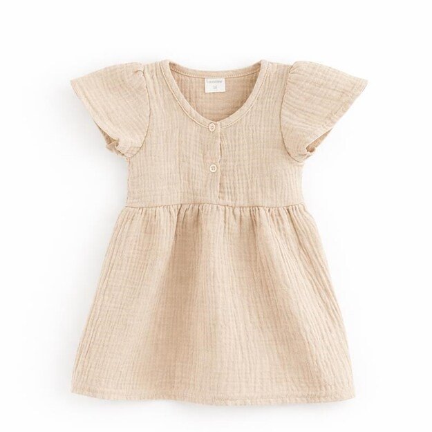 Baby muslin dress New Baby beige, 56 (0-3m)