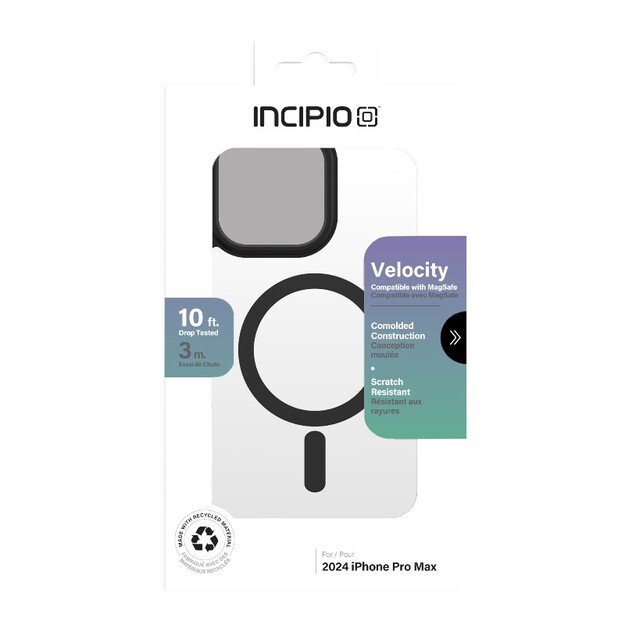 „Incipio Velocity MagSafe“ – „iPhone 16 Pro Max“ dėklas (skaidrus / juodas) 13