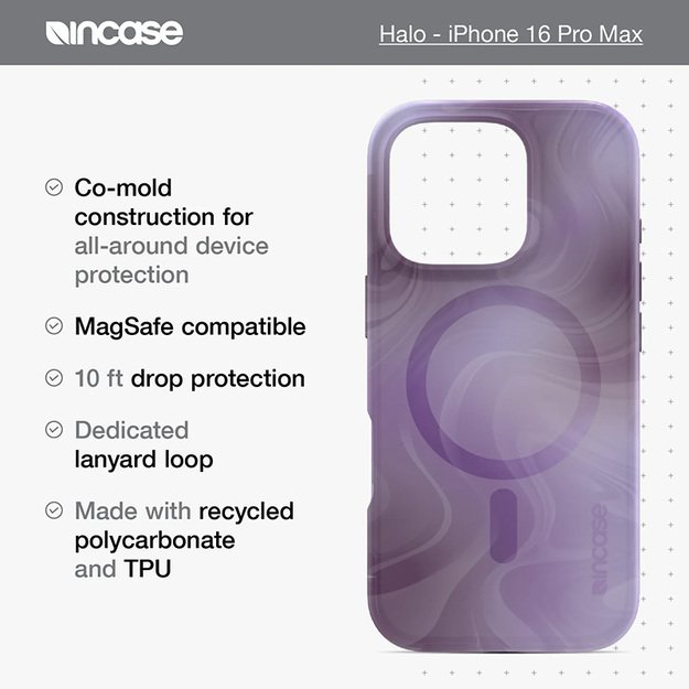 Incase Halo Case MagSafe – dėklas iPhone 16 Pro Max (Oil Slick Lilac) 8
