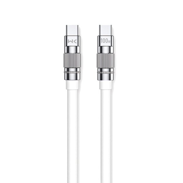 WEKOME WDC-188 Wingle Series – USB-C į USB-C 100W greito įkrovimo jungiamasis laidas, 1 m (baltas)