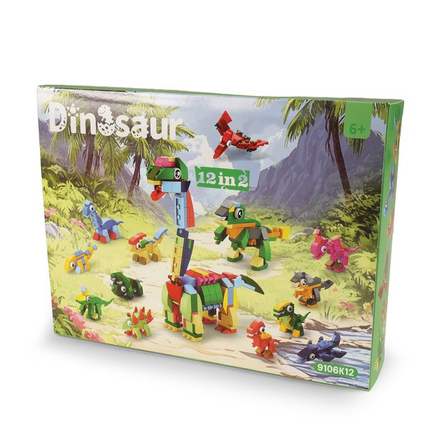 Building set 12 dinosaur figures