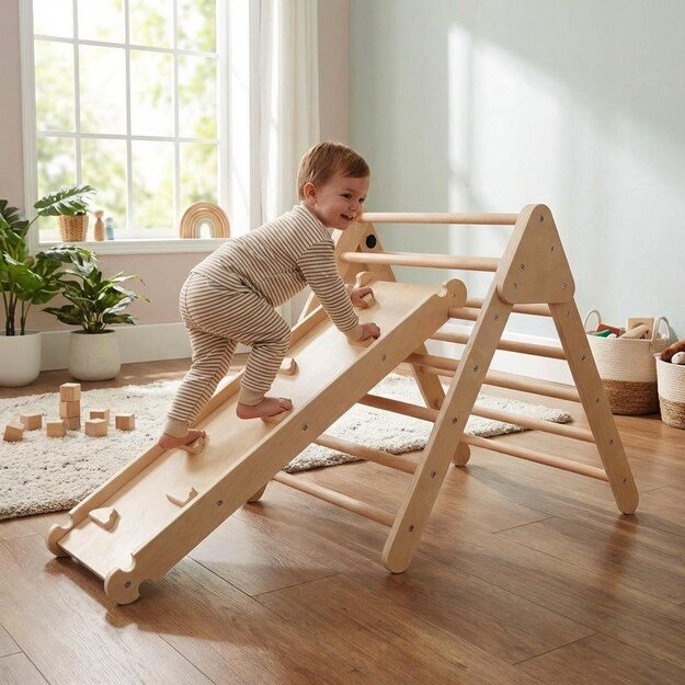 Wooden Montessori / Pikler Climbing Set Baby Mix