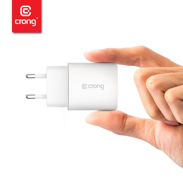 Crong USB-C kelioninis įkroviklis – sieninis įkroviklis USB-C maitinimo tiekimas 20 W (baltas) 7