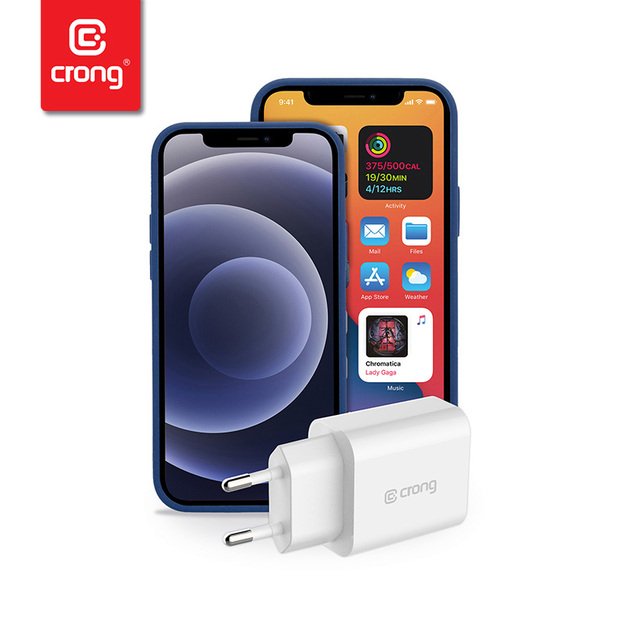 Crong USB-C kelioninis įkroviklis – sieninis įkroviklis USB-C maitinimo tiekimas 20 W (baltas) 9