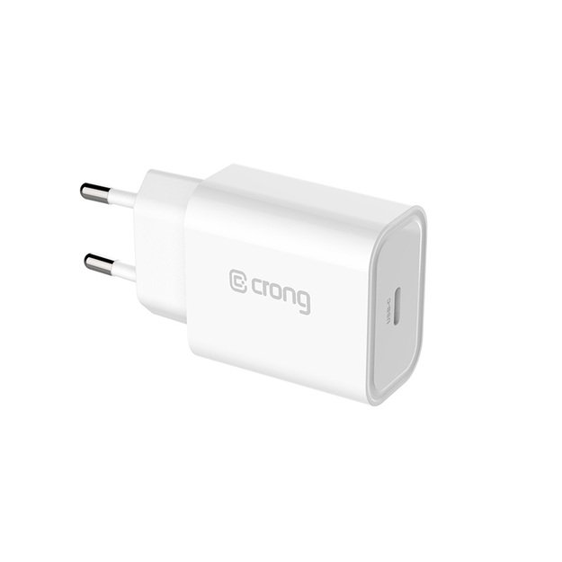 Crong USB-C kelioninis įkroviklis – sieninis įkroviklis USB-C maitinimo tiekimas 20 W (baltas)