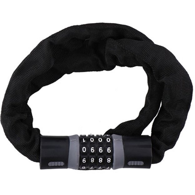 Dunlop - Bicycle Lock with Combination Chain (Black)