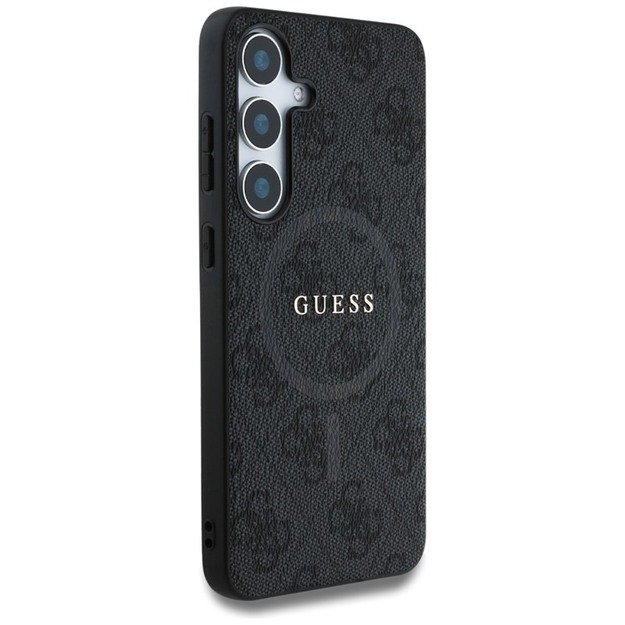 Guess Leather 4G Colored Ring Classic Logo MagSafe - Case for Samsung Galaxy S25+ (black)