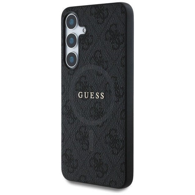 Guess Leather 4G Colored Ring Classic Logo MagSafe - Case for Samsung Galaxy S25+ (black)