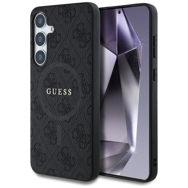 Guess Leather 4G Colored Ring Classic Logo MagSafe - Case for Samsung Galaxy S25+ (black)