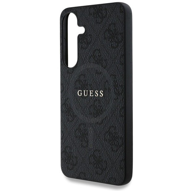 Guess Leather 4G Colored Ring Classic Logo MagSafe - Case for Samsung Galaxy S25+ (black)