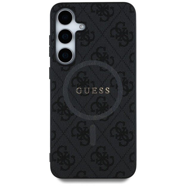 Guess Leather 4G Colored Ring Classic Logo MagSafe - Case for Samsung Galaxy S25+ (black)