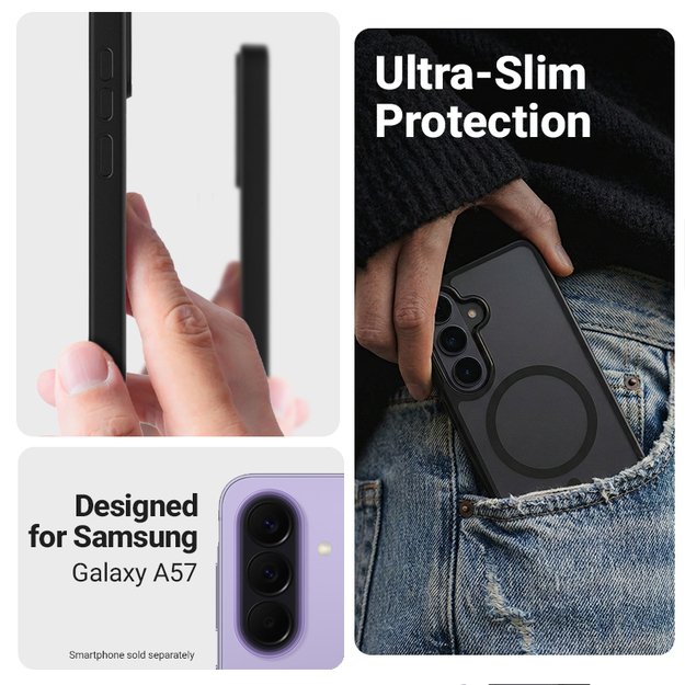 Crong Hybrid Matte Magnetic - MagSafe Case Samsung Galaxy A57 (Black)
