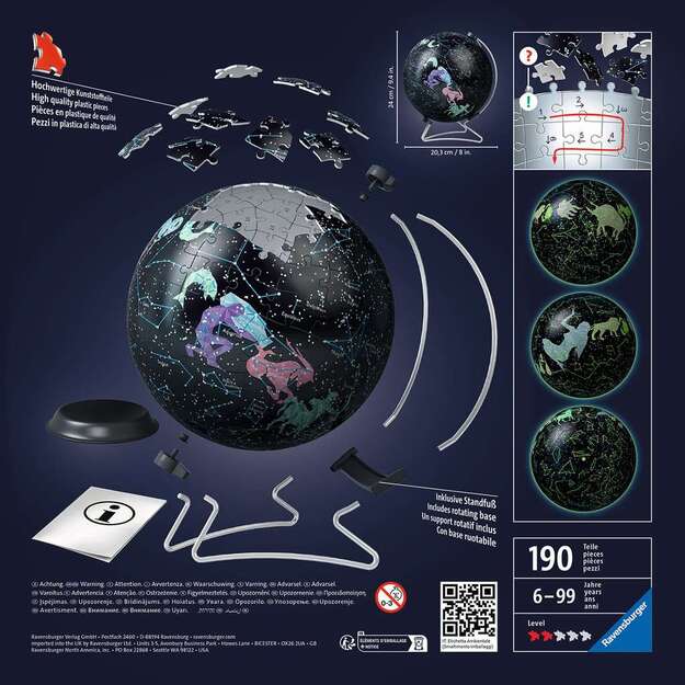 Ravensburger 3D Puzzle Ball Glow in the Dark 180 pc Astrology