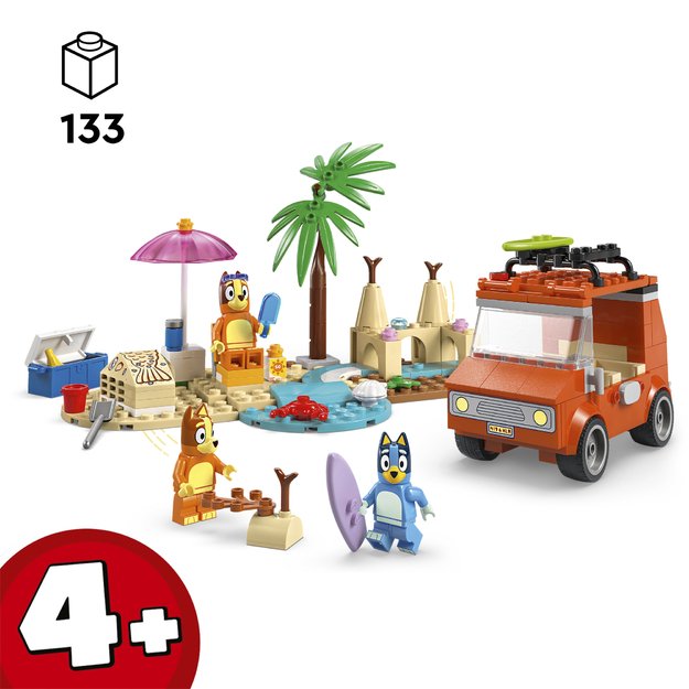 LEGO 4PLUS Bluey s Beach & Family Car Trip
