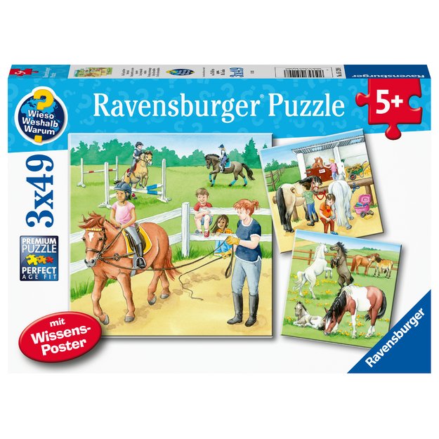 Ravensburger Puzzle 3x49 Pieces: Horses