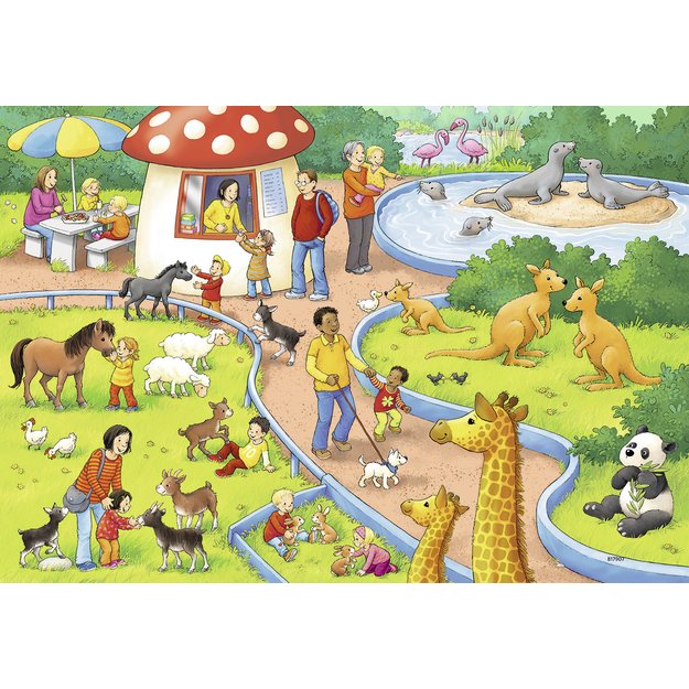 Ravensburger Puzzle 2x24 pc A Day at the Zoo
