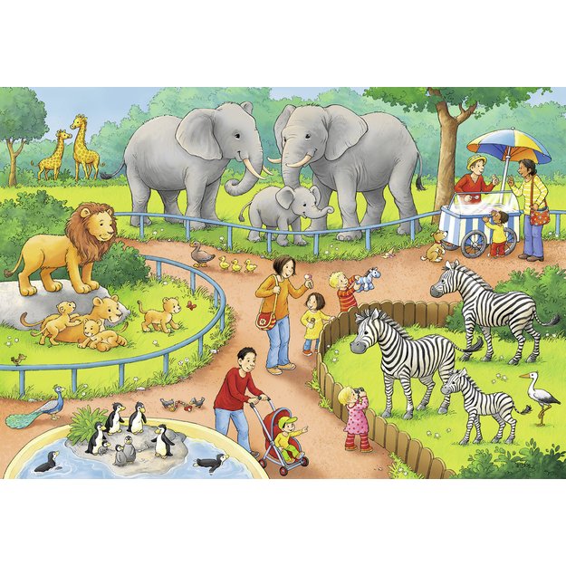 Ravensburger Puzzle 2x24 pc A Day at the Zoo