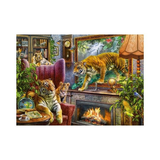 Dino Puzzle 1000 Pieces: Tigers awaken to life