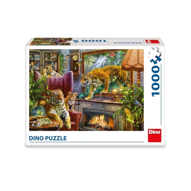 Dino Puzzle 1000 Pieces: Tigers awaken to life