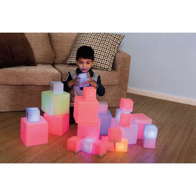 TTS Sensory ICT Glow Construction Blocks 12pk