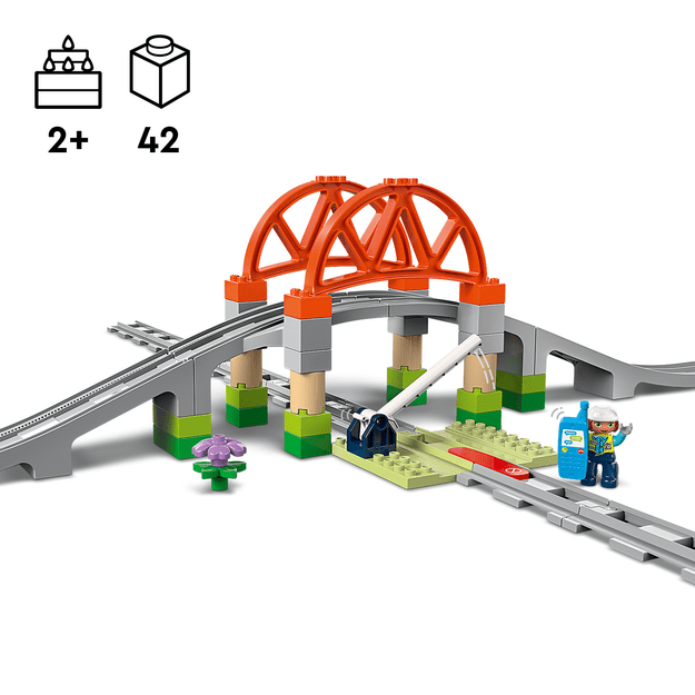 LEGO DUPLO Train Bridge and Tracks Expansion Set
