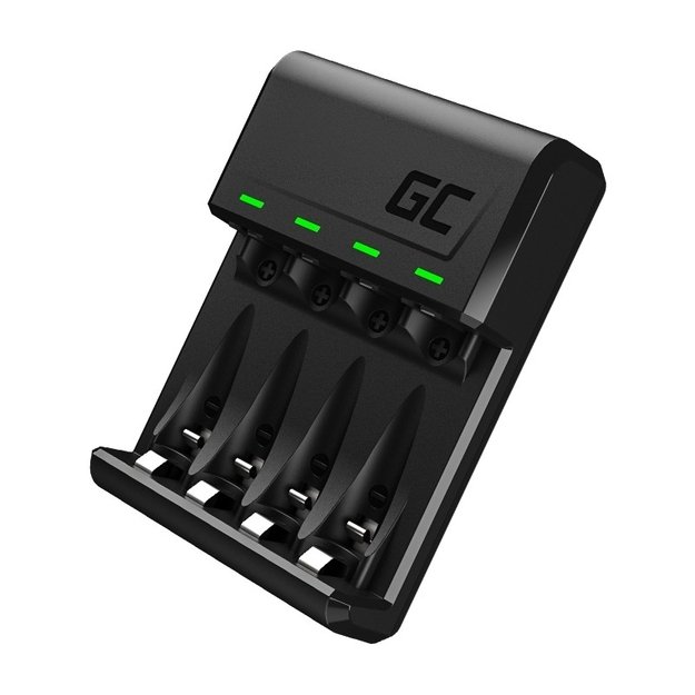Green Cell GC VitalCharger Ni-MH AA ir AAA baterijų įkroviklis su Micro USB ir USB-C prievadu 1