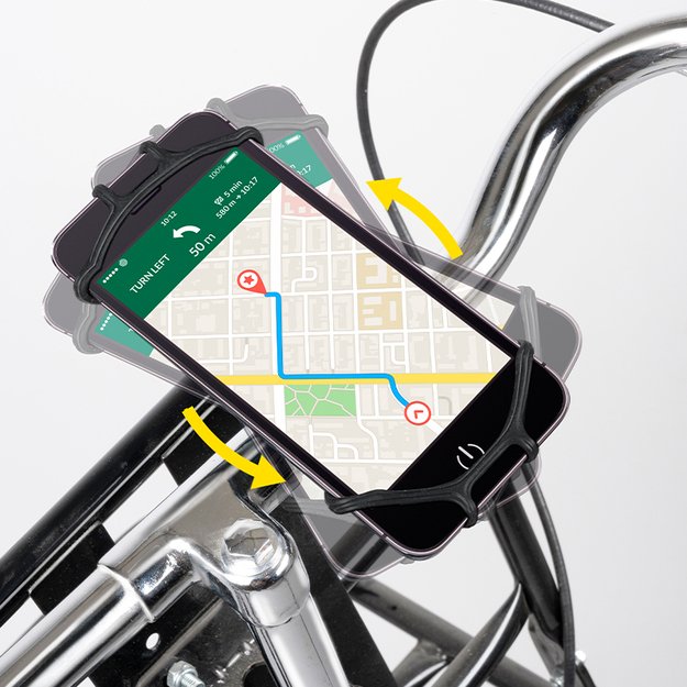 Dunlop - Dviračio laikiklis telefonui 10-15 cm pasukamas (juodas) 36