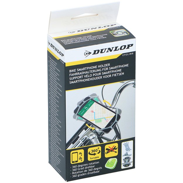Dunlop - Dviračio laikiklis telefonui 10-15 cm pasukamas (juodas) 42