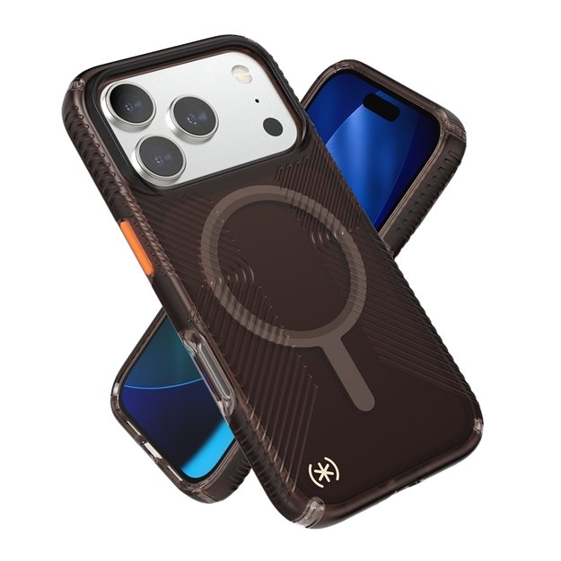 „Speck Presidio Lux Grip MagSafe“ dėklas, skirtas „iPhone 17 Pro“ (prabangaus atspalvio matinis / oranžinis) 21