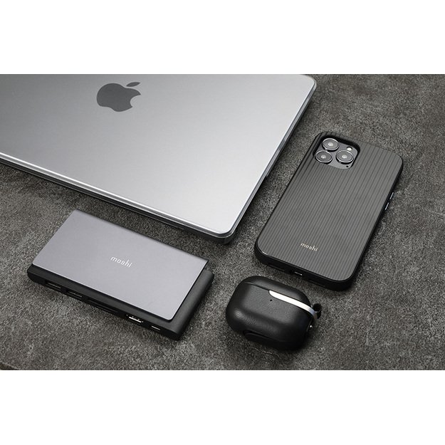 „Moshi iGlaze“ – „Hardshell“ dėklas, skirtas 14 colių „MacBook Pro“ (M3/M2/M1/2023-2021) („Stealth Clear“)