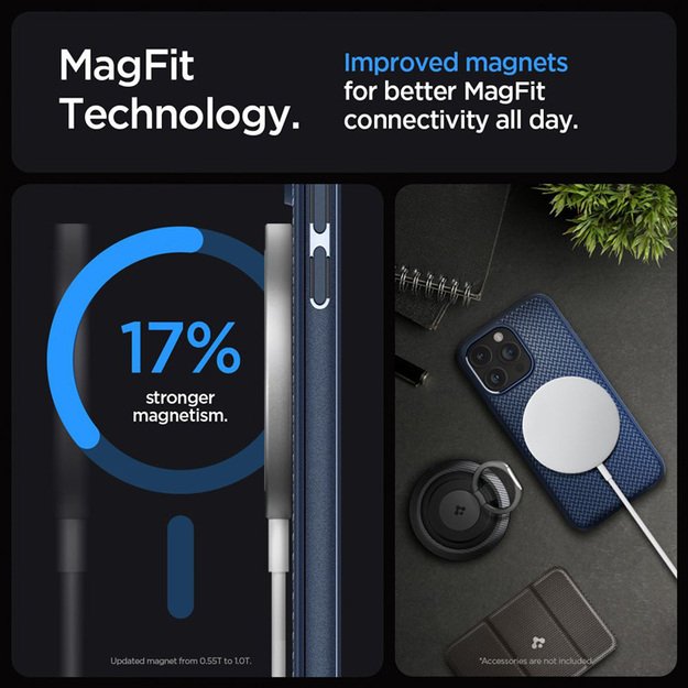 Spigen Mag Armor Magsafe – dėklas, skirtas iPhone 15 Pro Max (tamsiai mėlynas)