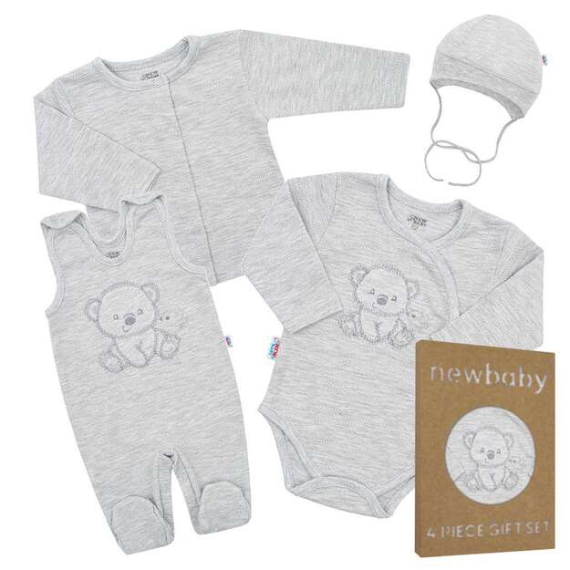 Naujas Baby Sweet Bear nėščiųjų rinkinys pilkas, 56 (0-3m), 56 (0-3m) dydis