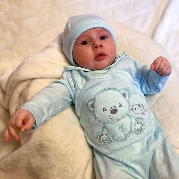 Naujas Baby Sweet Bear nėščiųjų rinkinys pilkas, 56 (0-3m), 56 (0-3m) dydis