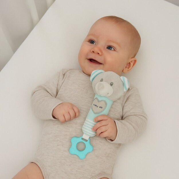 Pliušinis žaislas „Baby Mix Bear Mint“ su švilpiančiu kramtuku 1