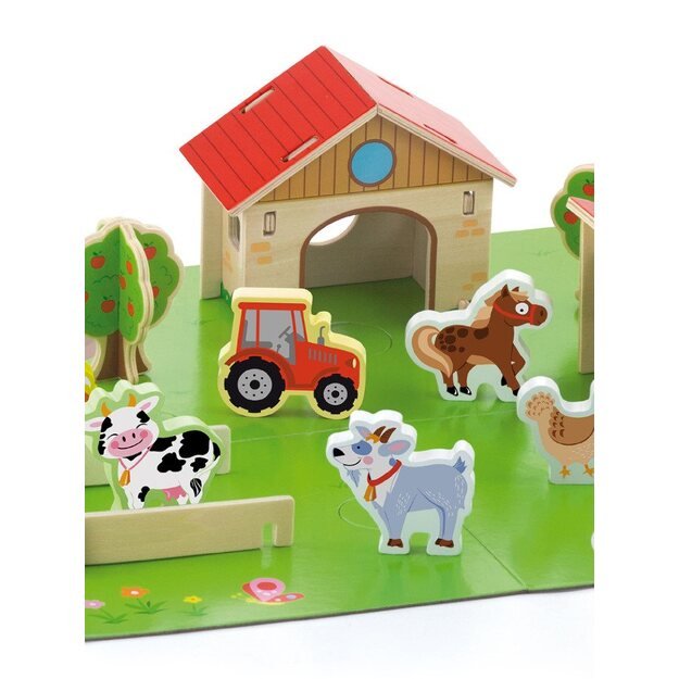 Vaikų medinė 3D dėlionė Viga Farm