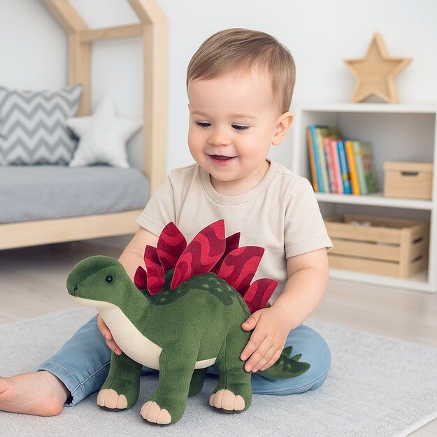 Pliušinis žaislas? dinozauras Baby Mix - stegozauras 38 cm